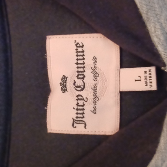 Juicy Couture Black & Gray Full Zip Baseball Jacket Women's L - Picture 13 of 14